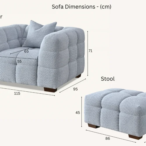 Tribeca Pearl Chair And Stool Dimension