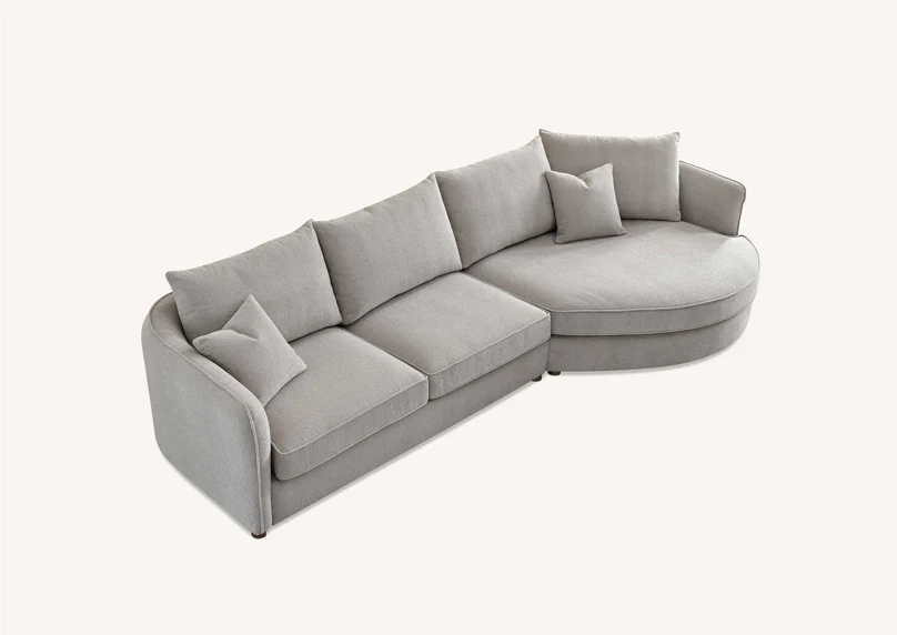 Rubin Corner chaise pebble 11 Rubin Corner Chaise Pebble 11