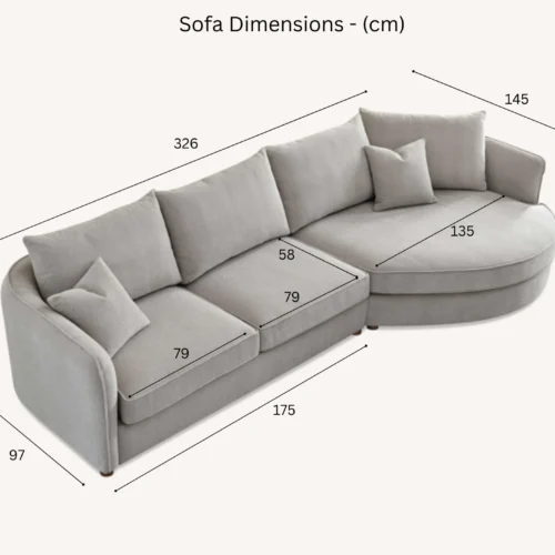 Rubin Corner Chaise Pebble 12