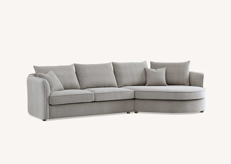 Rubin Corner chaise pebble 8 Rubin Corner Chaise Pebble 8