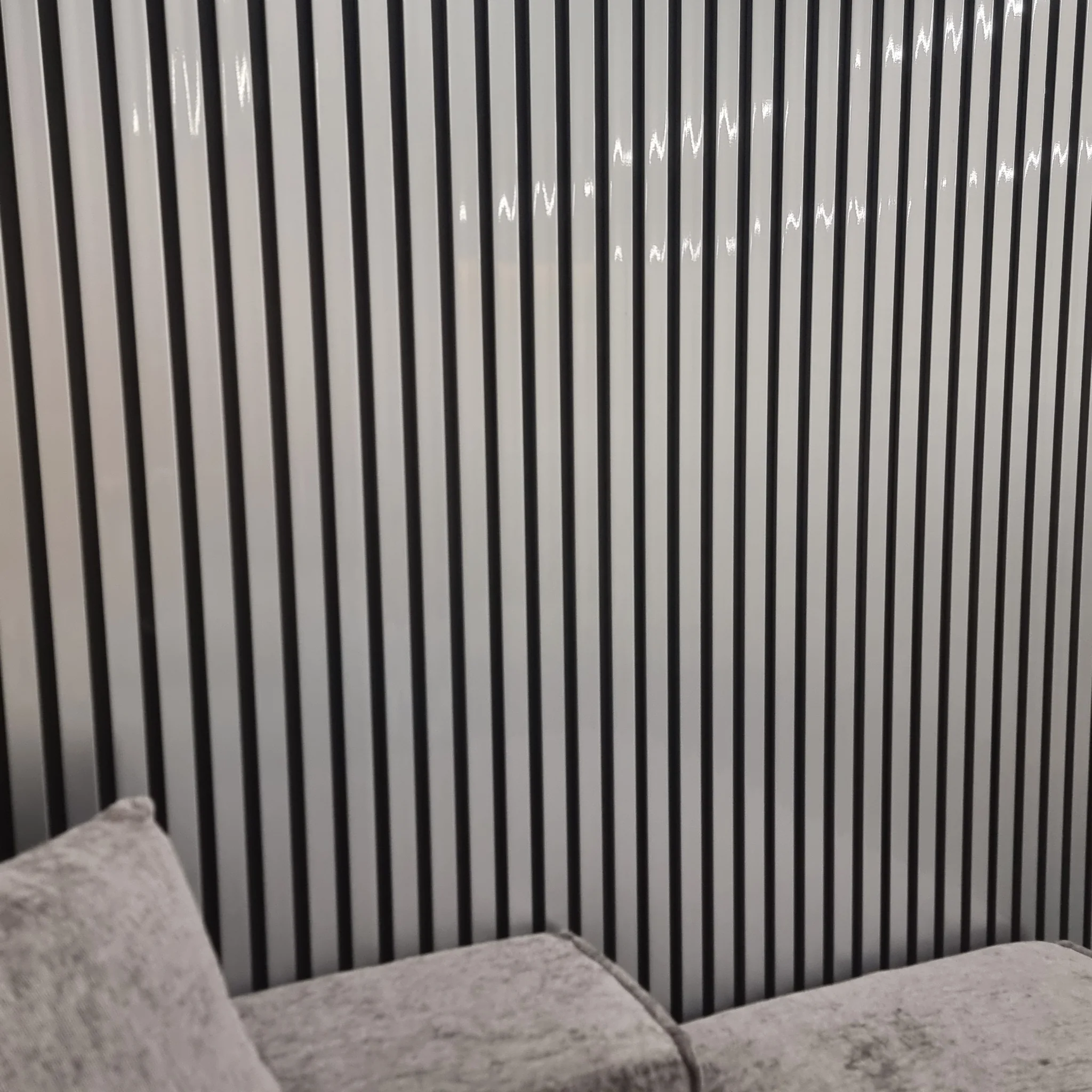 Wood effect slatted wall panels chrome 3 Wood Effect Slatted Wall Panels Chrome 3