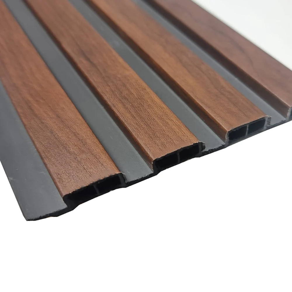 Wood effect slatted wall panels dark oak 5 Wood Effect Slatted Wall Panels Dark Oak 5