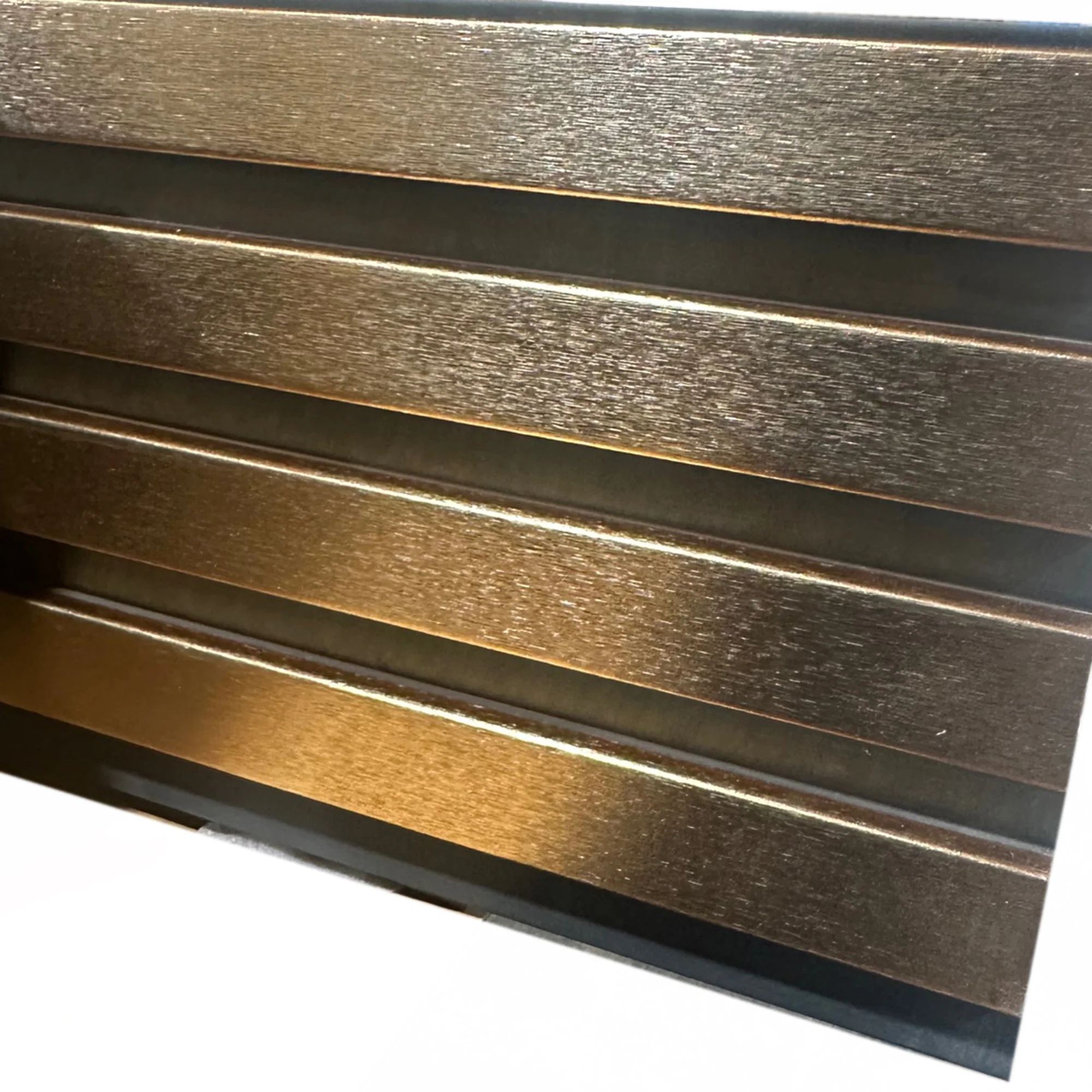 Wood effect slatted wall panels gold black 2 Wood Effect Slatted Wall Panels Gold Black 2