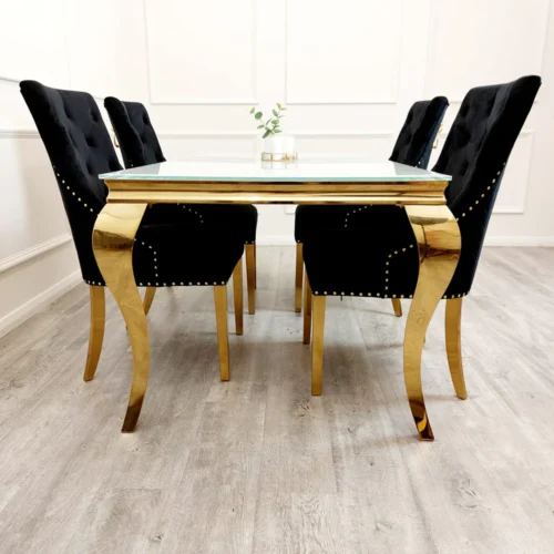 Bentley Gold Chair And Tabler