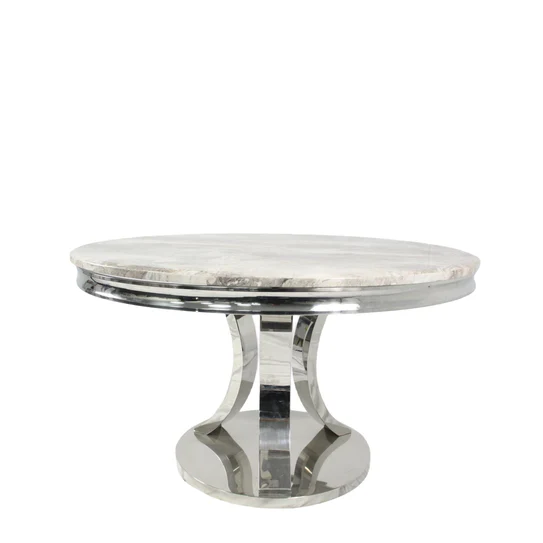 Arial 130cm Marble Round Dining Table With Shimmer Chrome Ring Knocker Chairs12 Arial 130cm Marble Round Dining Table With Shimmer Chrome Ring Knocker Chairs12