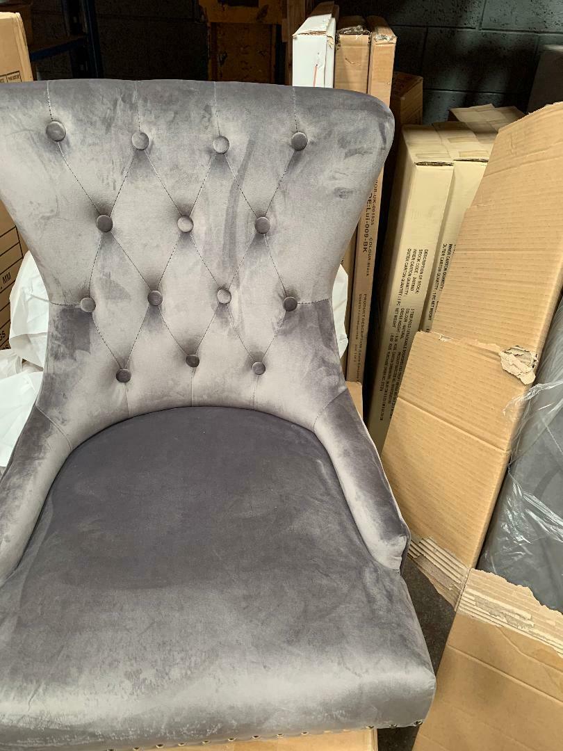 Louis 120cm Grey Marble Dining Table + 4 Grey Lion Knocker Chairs + 110cm Bench2 Louis 120cm Grey Marble Dining Table + 4 Grey Lion Knocker Chairs + 110cm Bench2
