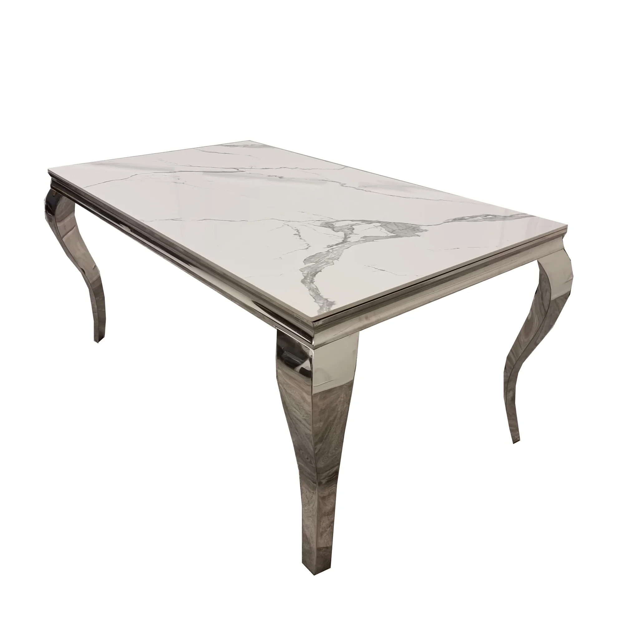 Louis Chrome Ceramic Marble & Chrome Dining Table 3 Colours2 Louis Chrome Ceramic Marble & Chrome Dining Table 3 Colours2