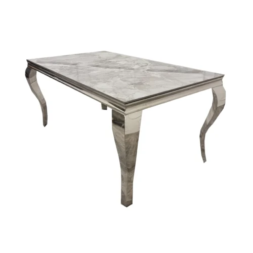 Louis Chrome Ceramic Marble & Chrome Dining Table 3 Colours4