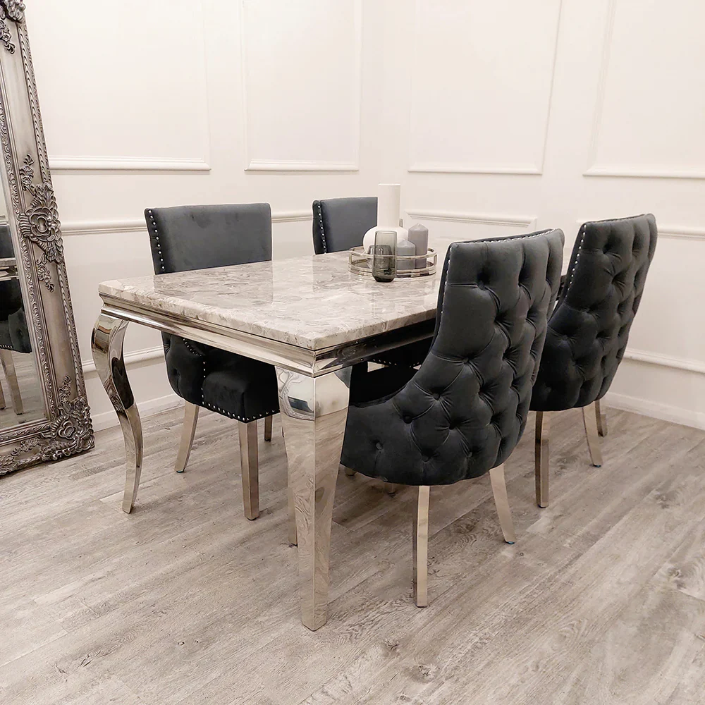 Louis Grey Marble Dining Table1 Louis Grey Marble Dining Table1