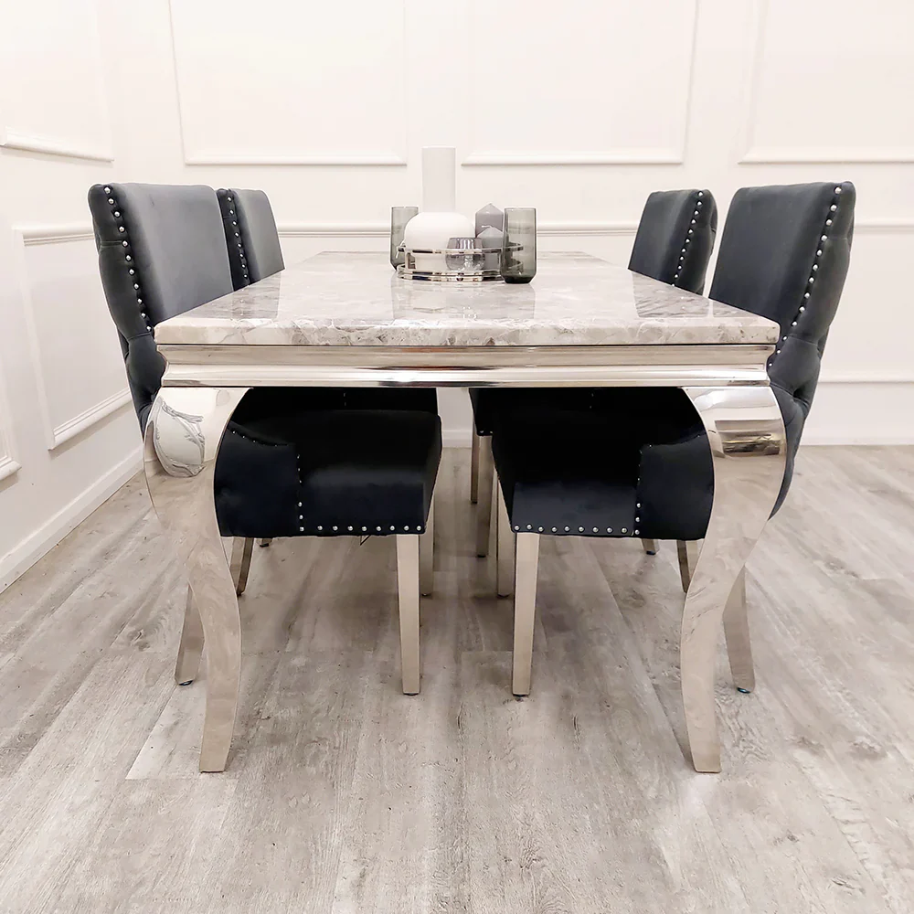 Louis Grey Marble Dining Table2 Louis Grey Marble Dining Table2