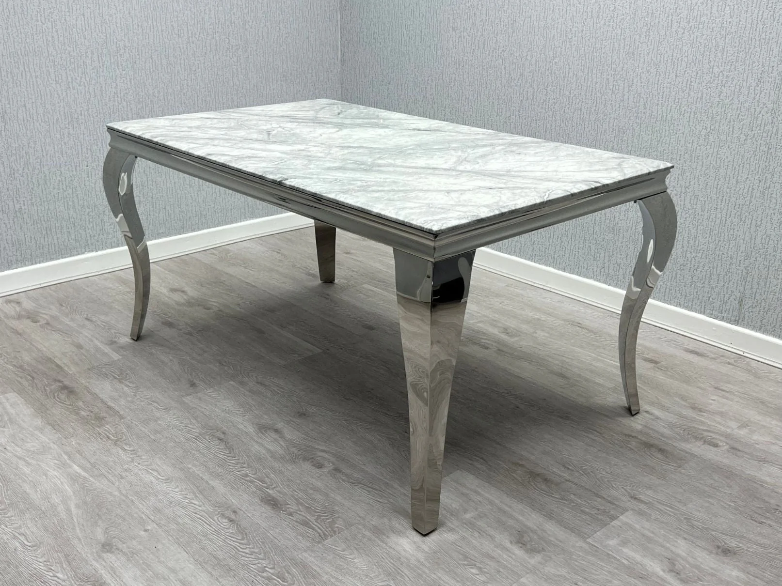 Louis Marble 160CM Dining Table + Victoria Grey Ring Chairs, Bench Option6 Louis Marble 160cm Dining Table + Victoria Grey Ring Chairs, Bench Option6
