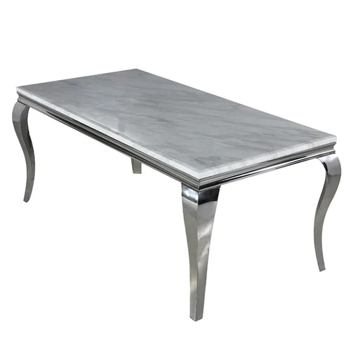Louis Marble & Chrome Dining Table With Victoria Ring Knocker Velvet Chairs1