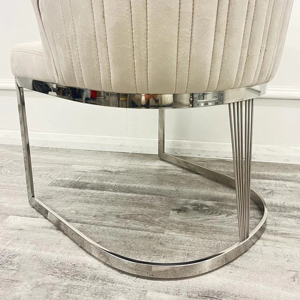 Chelmsford Velvet Dining Chair silver 2 Chelmsford Velvet Dining Chair Silver 2