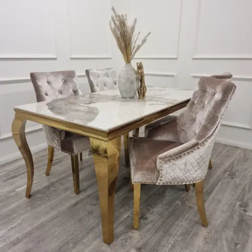 Bentley Gold Chair Beiege