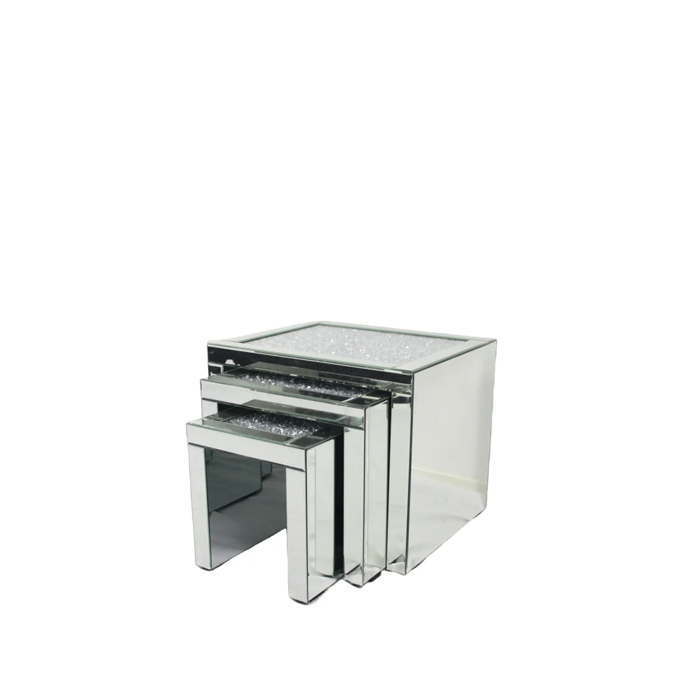 Roma nest of tables Mirrored Roma nest of 3 tables