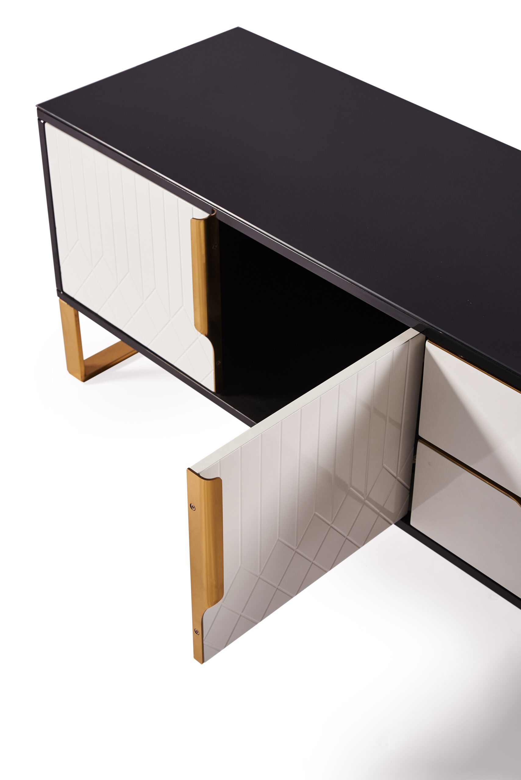 Amal Ribbed Coffee Table - White & Gold Image 3 Amal Ribbed Coffee Table - White & Gold product image 3