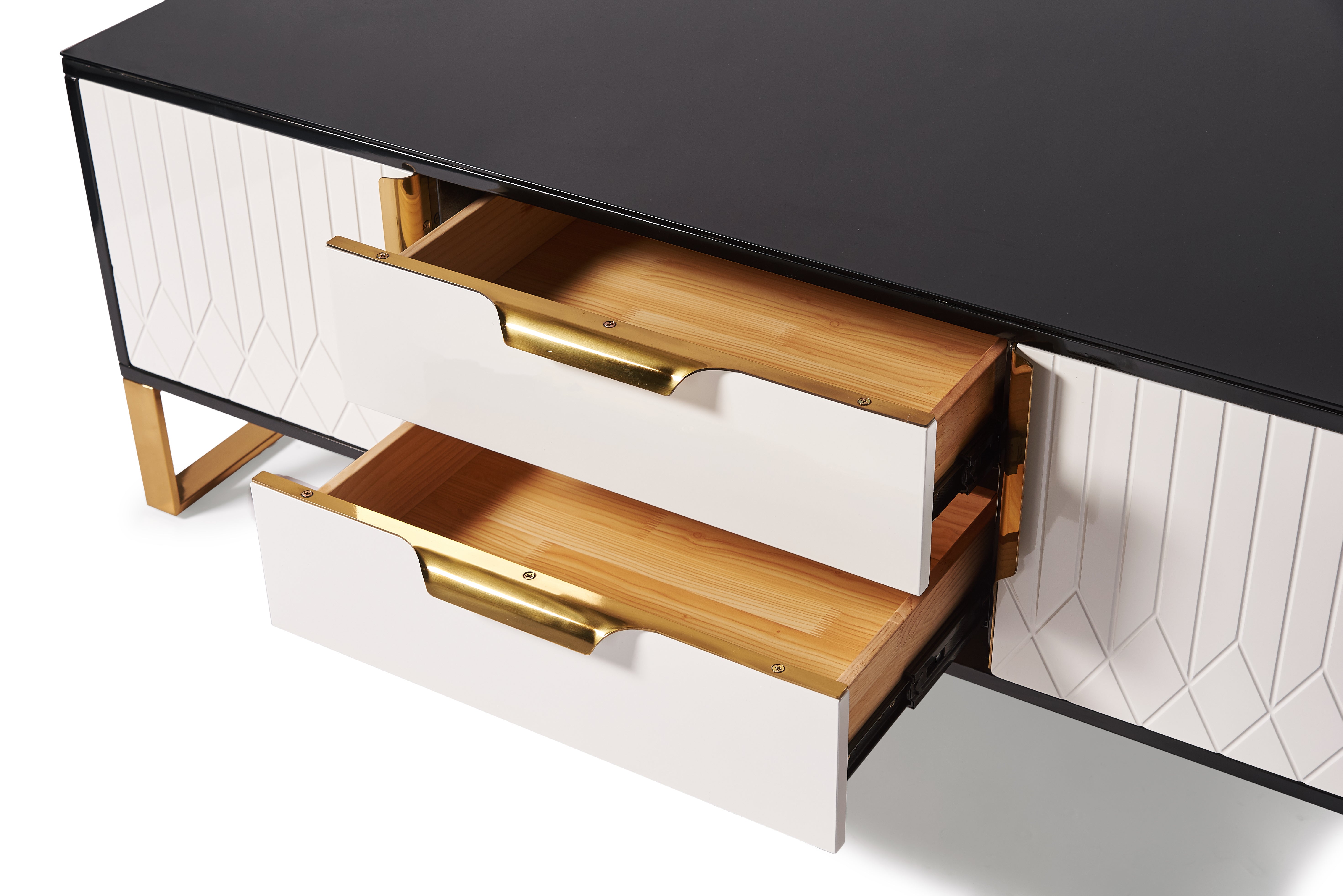 Amal Ribbed Coffee Table - White & Gold product image 2