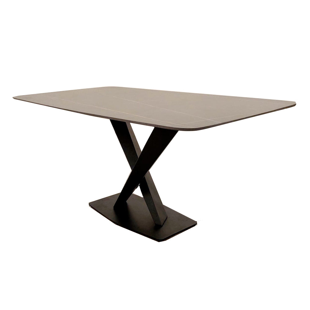 Apollo 1.6m Black Dining Table with Black Sintered Stone Top - 1 Apollo 1.6m Black Dining Table with Black Sintered Stone Top