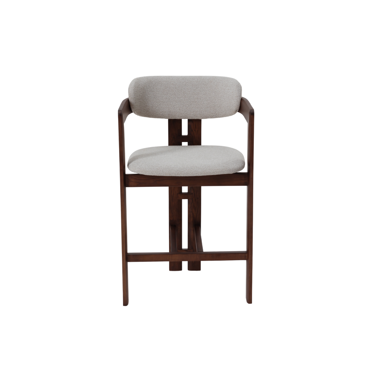 Clara Walnut Barstool in Oatmeal Boucle Image 3 Clara Walnut Barstool in Oatmeal Boucle product image 3