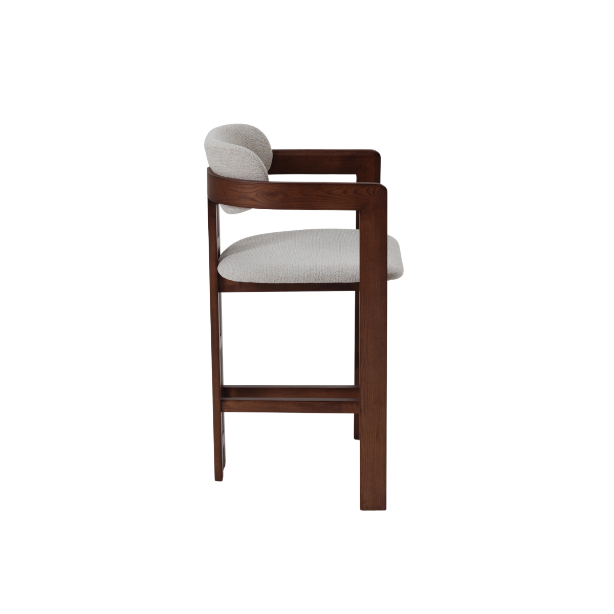 Clara Walnut Barstool in Oatmeal Boucle Image 5 Clara Walnut Barstool in Oatmeal Boucle product image 5