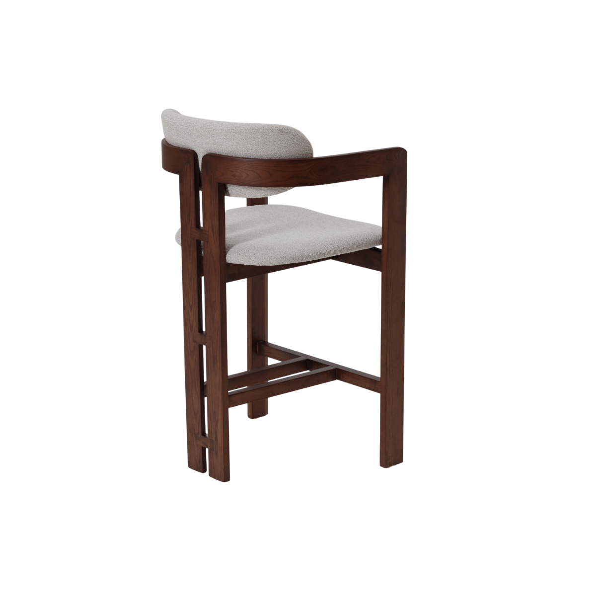 Clara Walnut Barstool in Oatmeal Boucle Image 2 Clara Walnut Barstool in Oatmeal Boucle product image 2