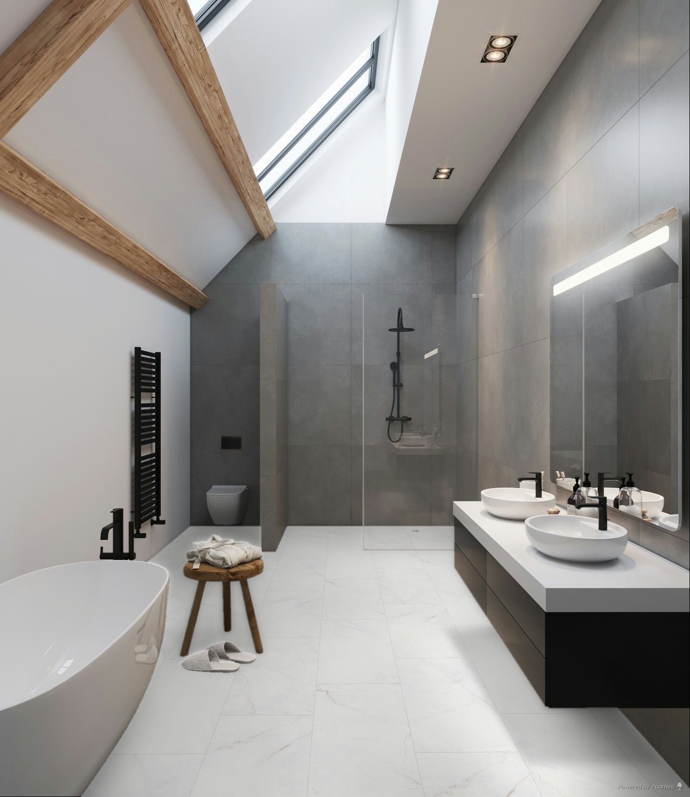 FQ-Q1004_Marmorata_Chiara_Lifestyle_2.jpg Falquon Marmorata Chiara 8mm Stone Effect Laminate Flooring (High Gloss) - image 3