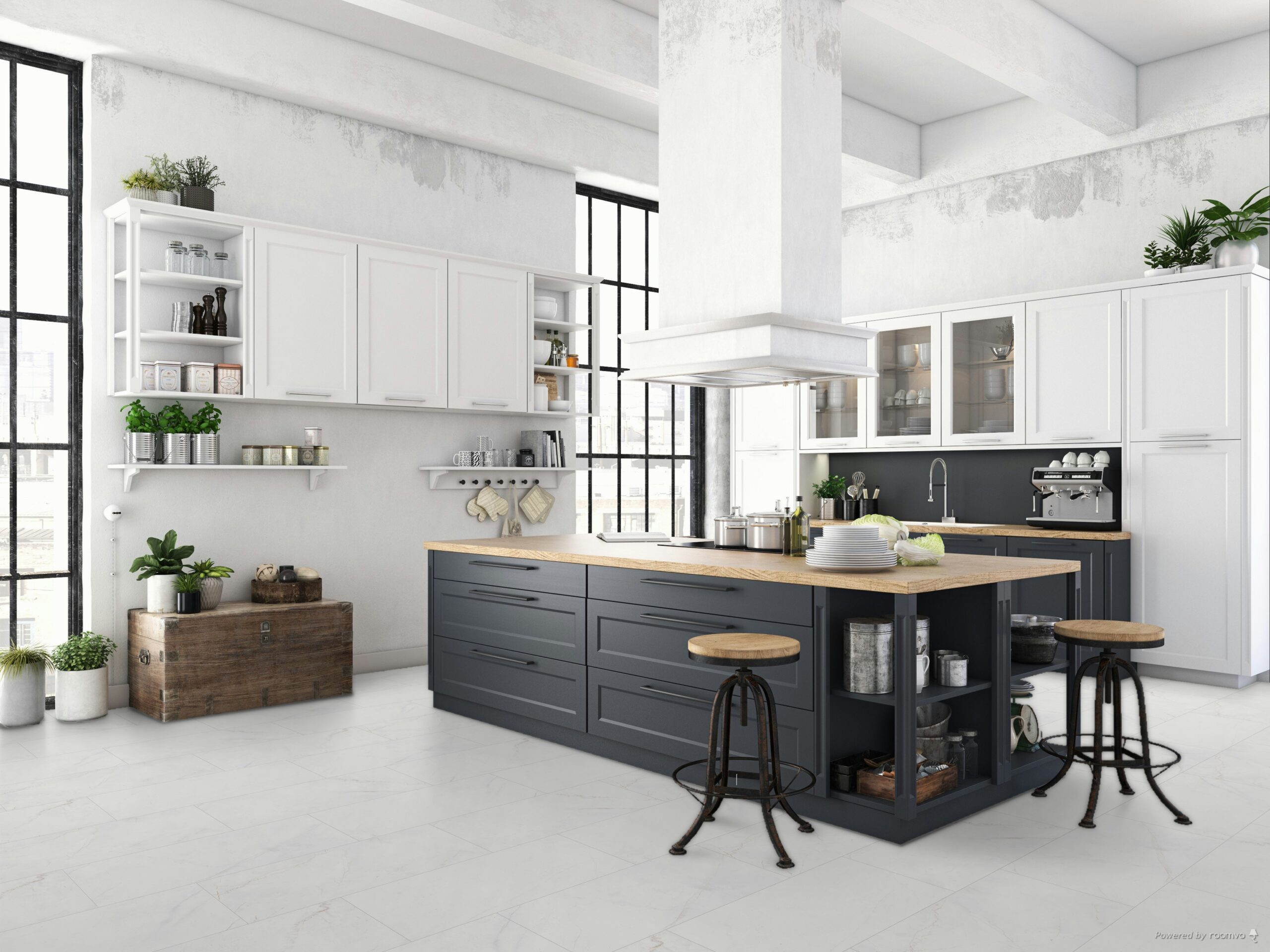 FQ-Q1004_Marmorata_Chiara_Lifestyle_3-scaled-1.jpg Falquon Marmorata Chiara 8mm Stone Effect Laminate Flooring (High Gloss) - image 4
