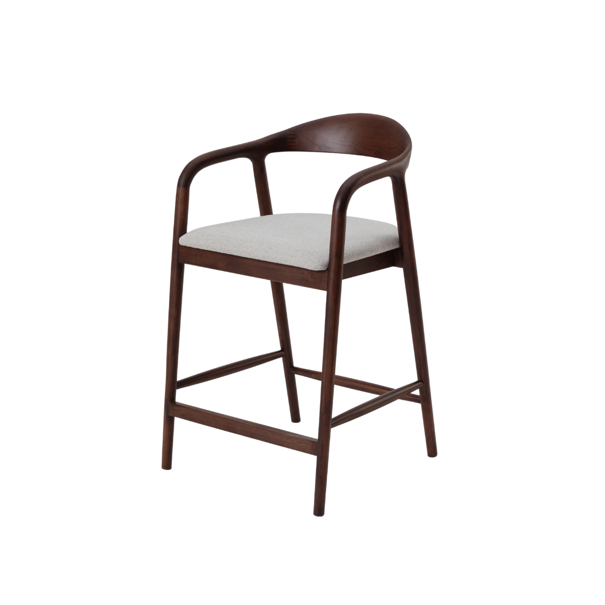 Tess Walnut Barstool in Oatmeal Boucle Image 1 Tess Walnut Barstool in Oatmeal Boucle featured image
