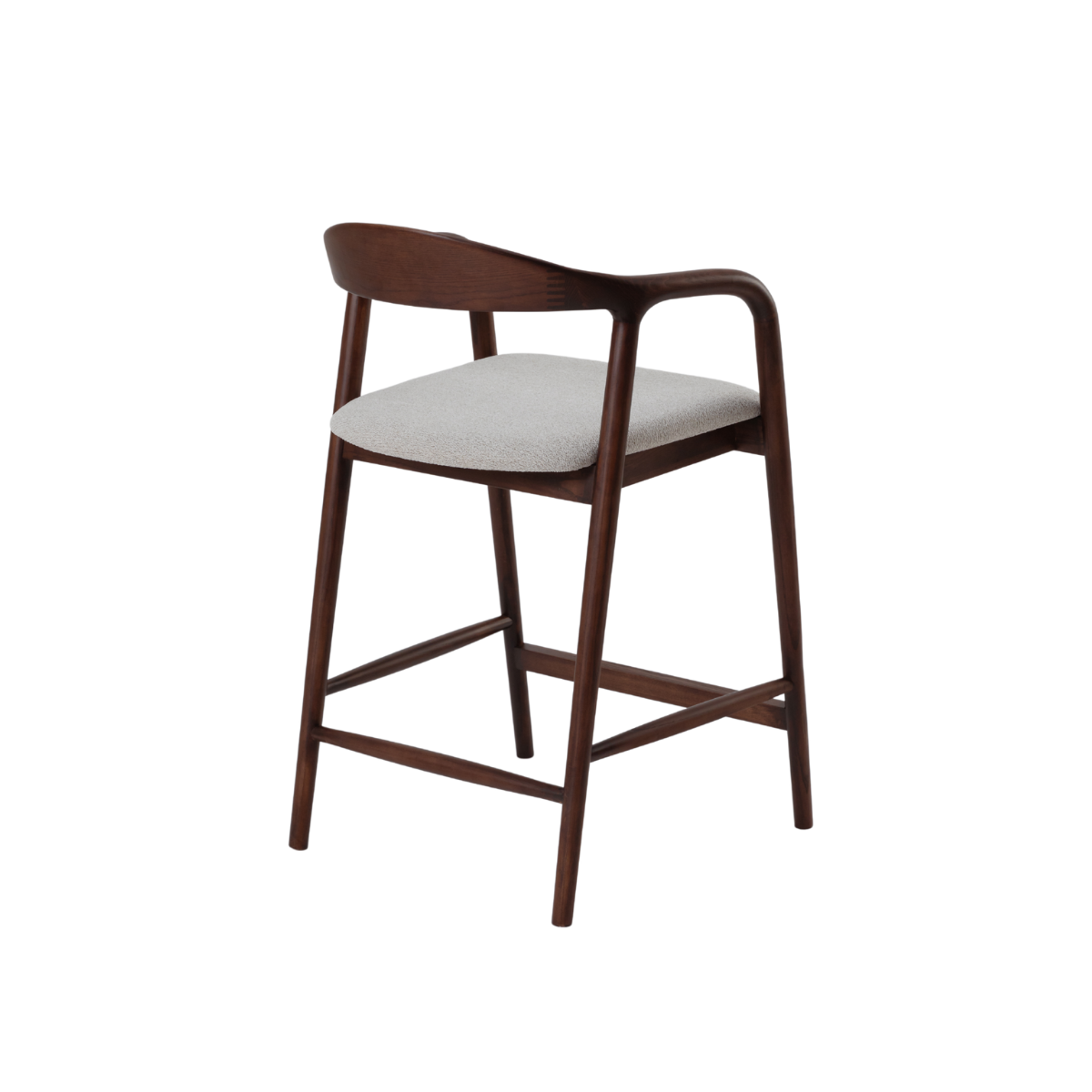 Tess Walnut Barstool in Oatmeal Boucle Image 2 Tess Walnut Barstool in Oatmeal Boucle product image 2