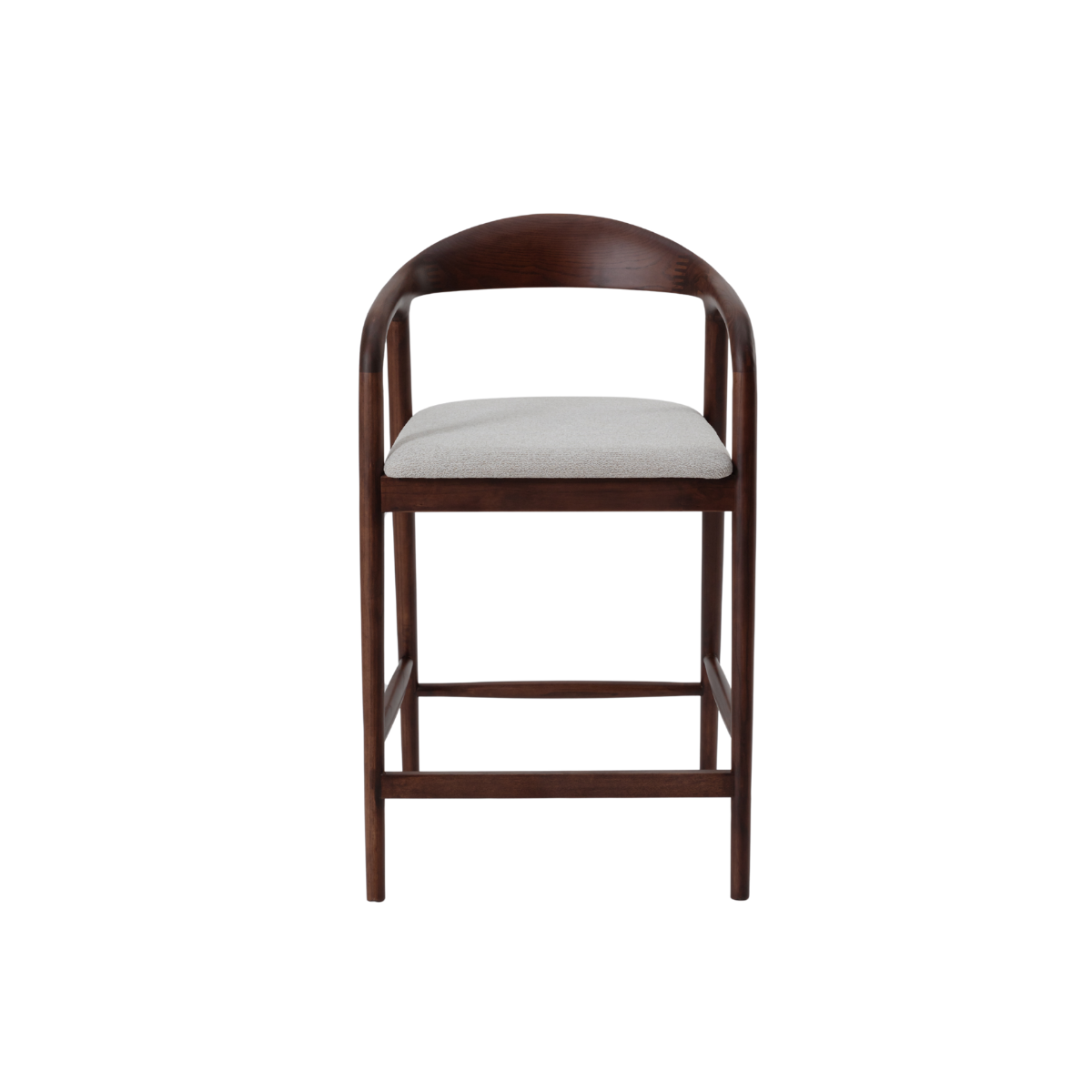 Tess Walnut Barstool in Oatmeal Boucle Image 3 Tess Walnut Barstool in Oatmeal Boucle product image 3