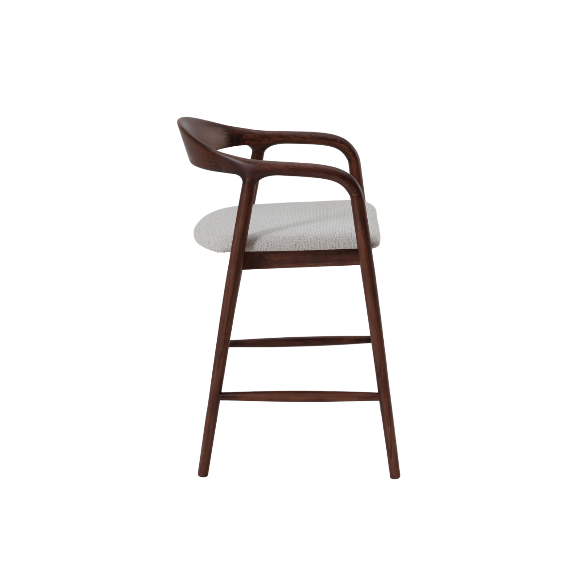 Tess Walnut Barstool in Oatmeal Boucle Image 5 Tess Walnut Barstool in Oatmeal Boucle product image 5